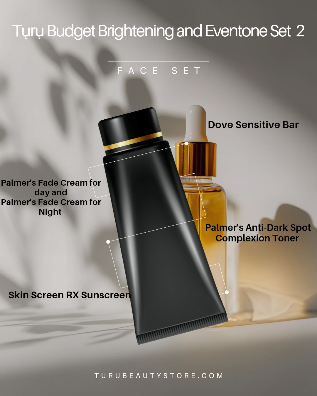 Tụrụ Budget Brightening and Eventone Set 2 (For Face)