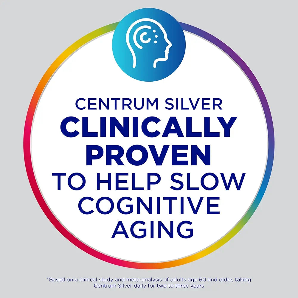 Centrum Silver Men's 50+ Multivitamin with Vitamin D3, B-Vitamins, Zinc for Memory and Cognition - 200 Tablets