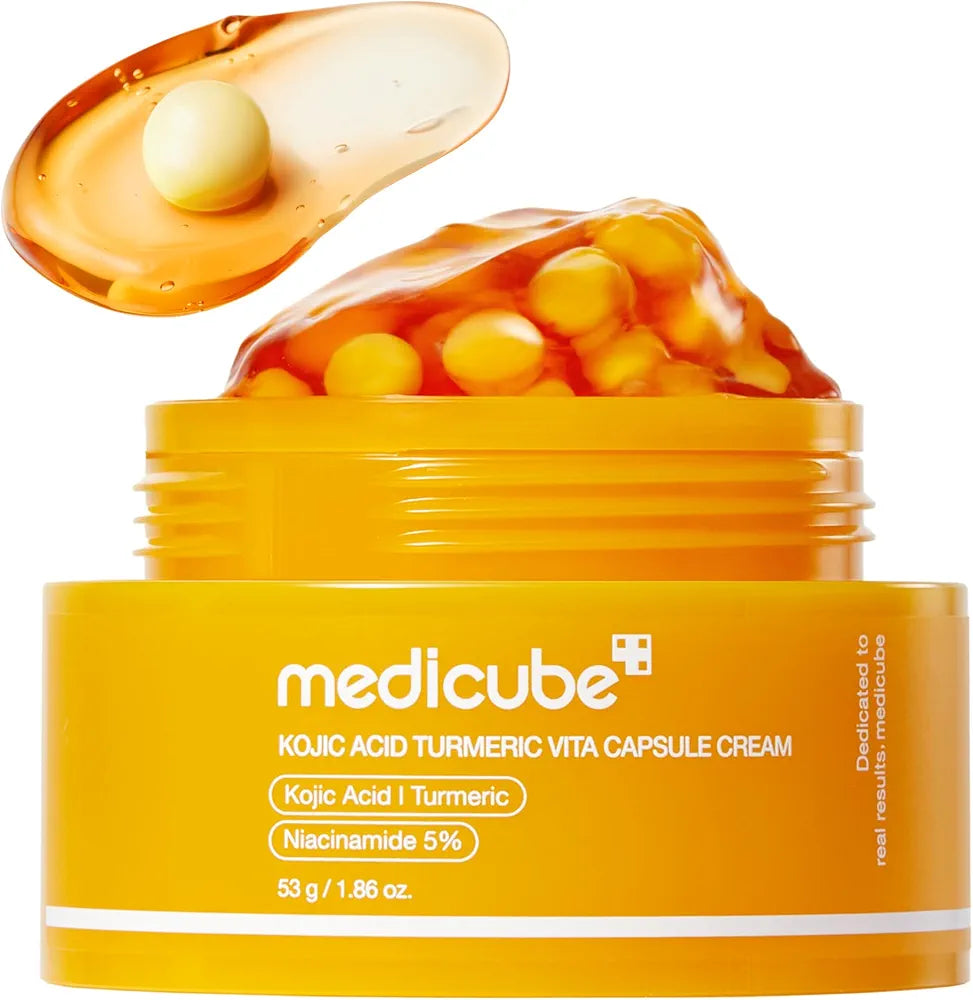 Medicube Kojic Acid Turmeric Vita Capsule Cream for Dark Spots, Hyperpigmentation & Uneven Skin Tone