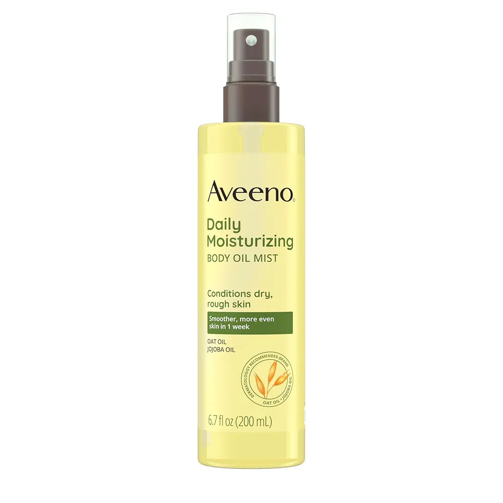 Aveeno Daily Moisturizing Body Oil Mist with Oat & Jojoba Oil for Dry Sensitive Skin | Nourishing Body Oil for Smoother Skin