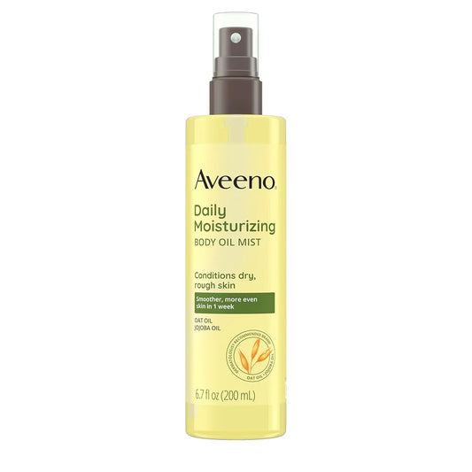 Aveeno Daily Moisturizing Body Oil Mist with Oat & Jojoba Oil for Dry Sensitive Skin | Nourishing Body Oil for Smoother Skin