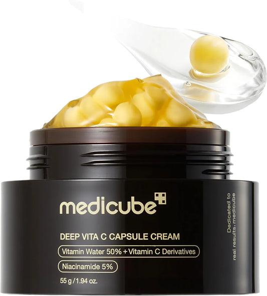 Medicube Deep Vita C Capsule Cream with Vitamin C & Niacinamide for Dark Spots, Uneven Skin Tone & Texture