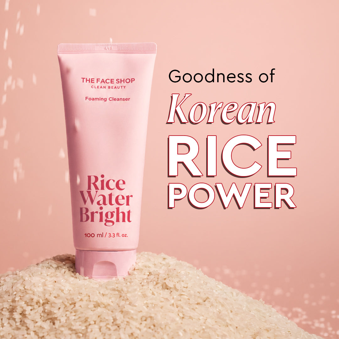 THE FACE SHOP Rice Water Bright Foaming Cleanser with Rice Extract for Dull Skin, Deep Cleansing & Brighter, Smoother Skin | 100ml