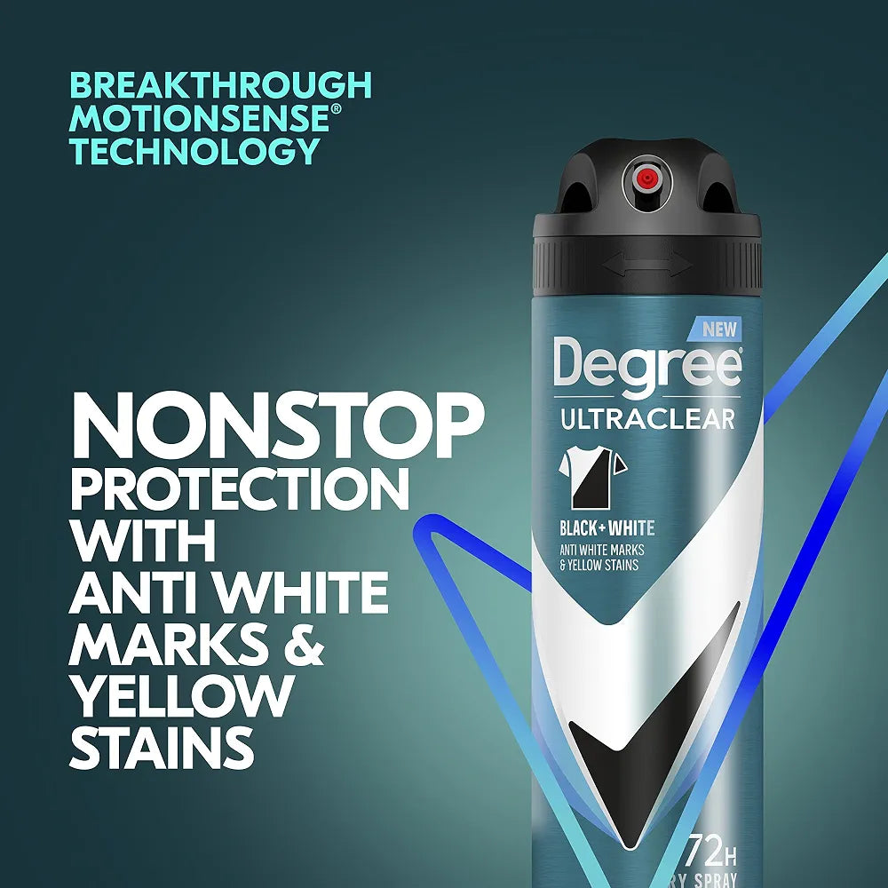 Degree Men UltraClear Black + White Antiperspirant Dry Spray | 3.8 oz