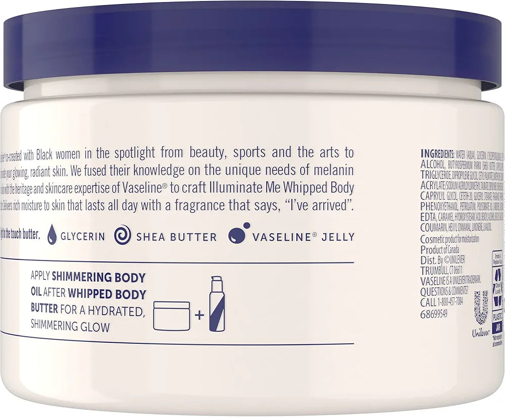 Vaseline Illuminate Me Whipped Body Butter 11 oz