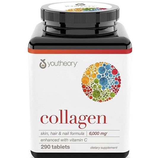 Youtheory Collagen – 290 Tablets | Type 1, 2 & 3 + Vitamin C