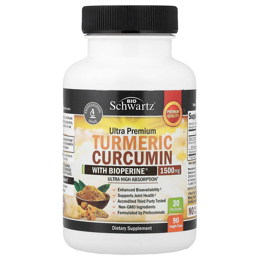 BioSchwartz Turmeric Curcumin with BioPerine® – 90 Capsules | Anti-Inflammatory & Joint Support