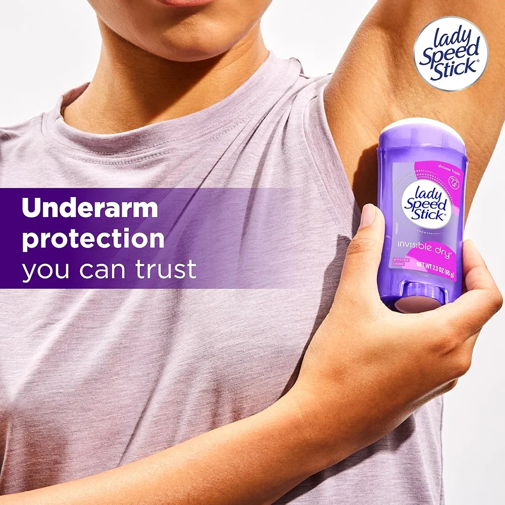 Lady Speed Stick Invisible Dry Antiperspirant Deodorant | Shower Fresh | 72-Hour Sweat & Odour Protection |