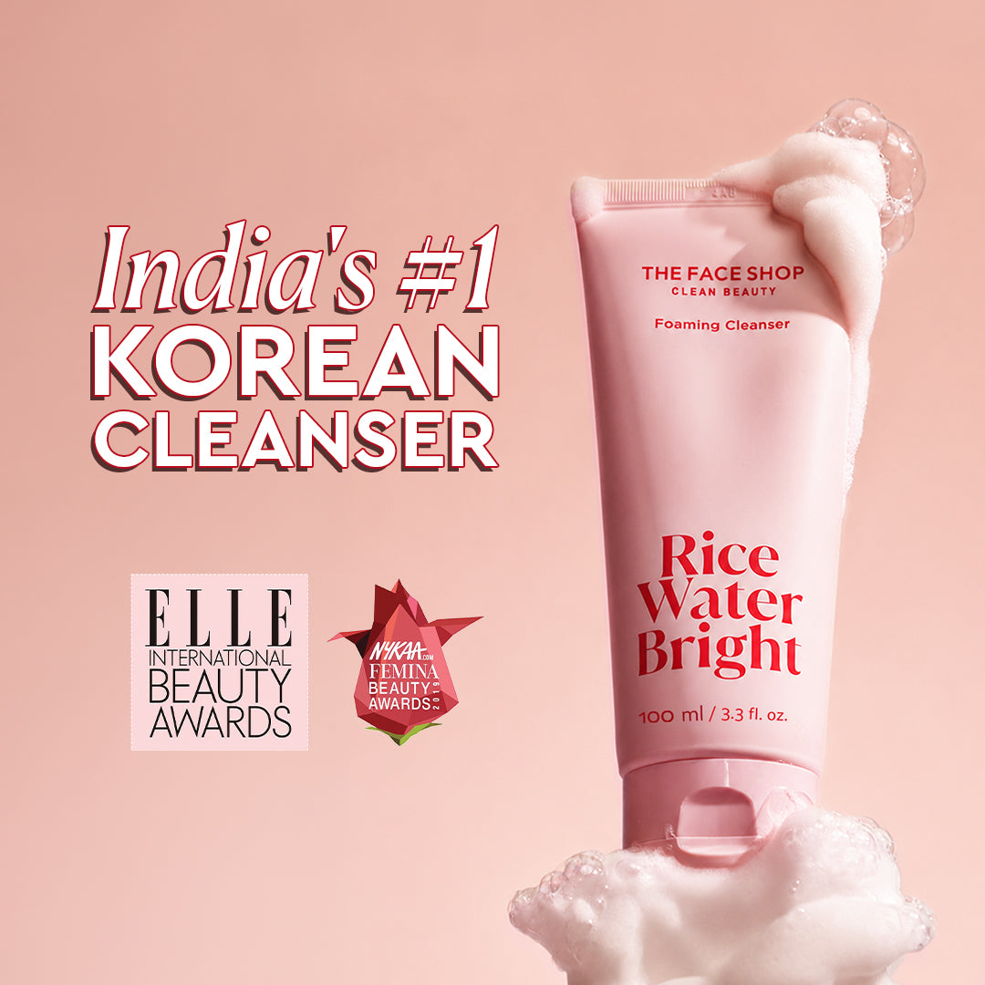 THE FACE SHOP Rice Water Bright Foaming Cleanser with Rice Extract for Dull Skin, Deep Cleansing & Brighter, Smoother Skin | 100ml