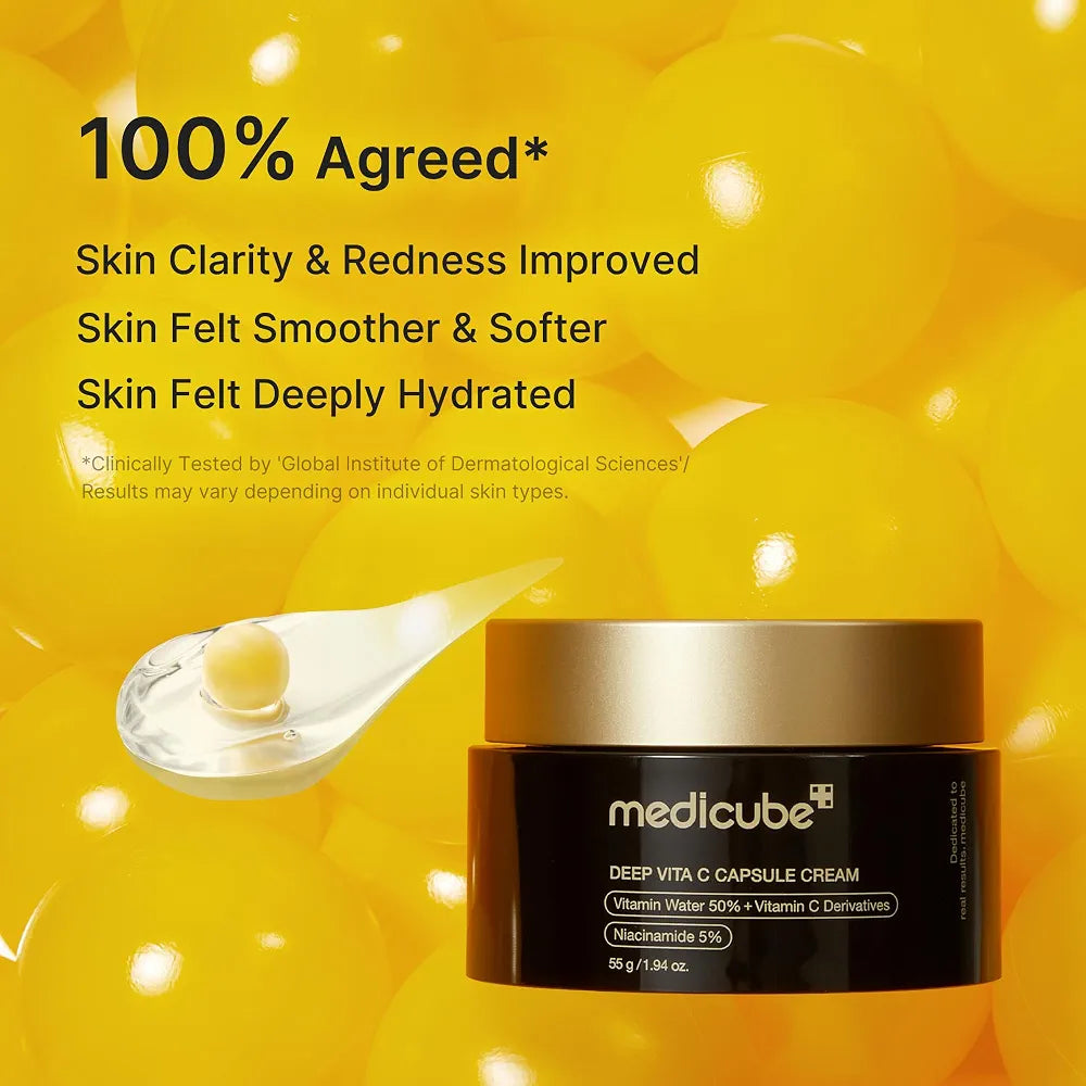 Medicube Deep Vita C Capsule Cream with Vitamin C & Niacinamide for Dark Spots, Uneven Skin Tone & Texture