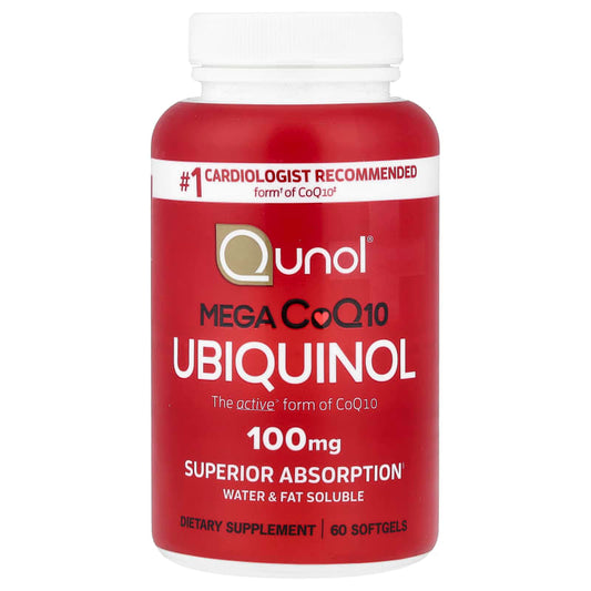 Qunol® Mega Ubiquinol CoQ10 100mg – Superior Absorption Antioxidant for Heart Health & Egg Quality, 60 Softgels