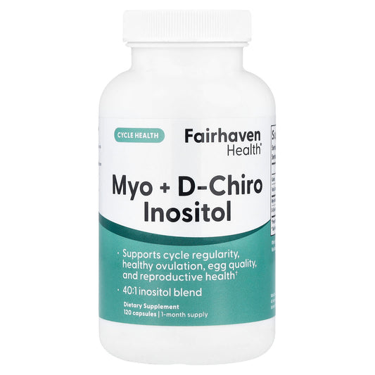 Fairhaven Health Myo + D-Chiro Inositol – 120 Capsules | Hormonal & Fertility Support for Women with PCOS