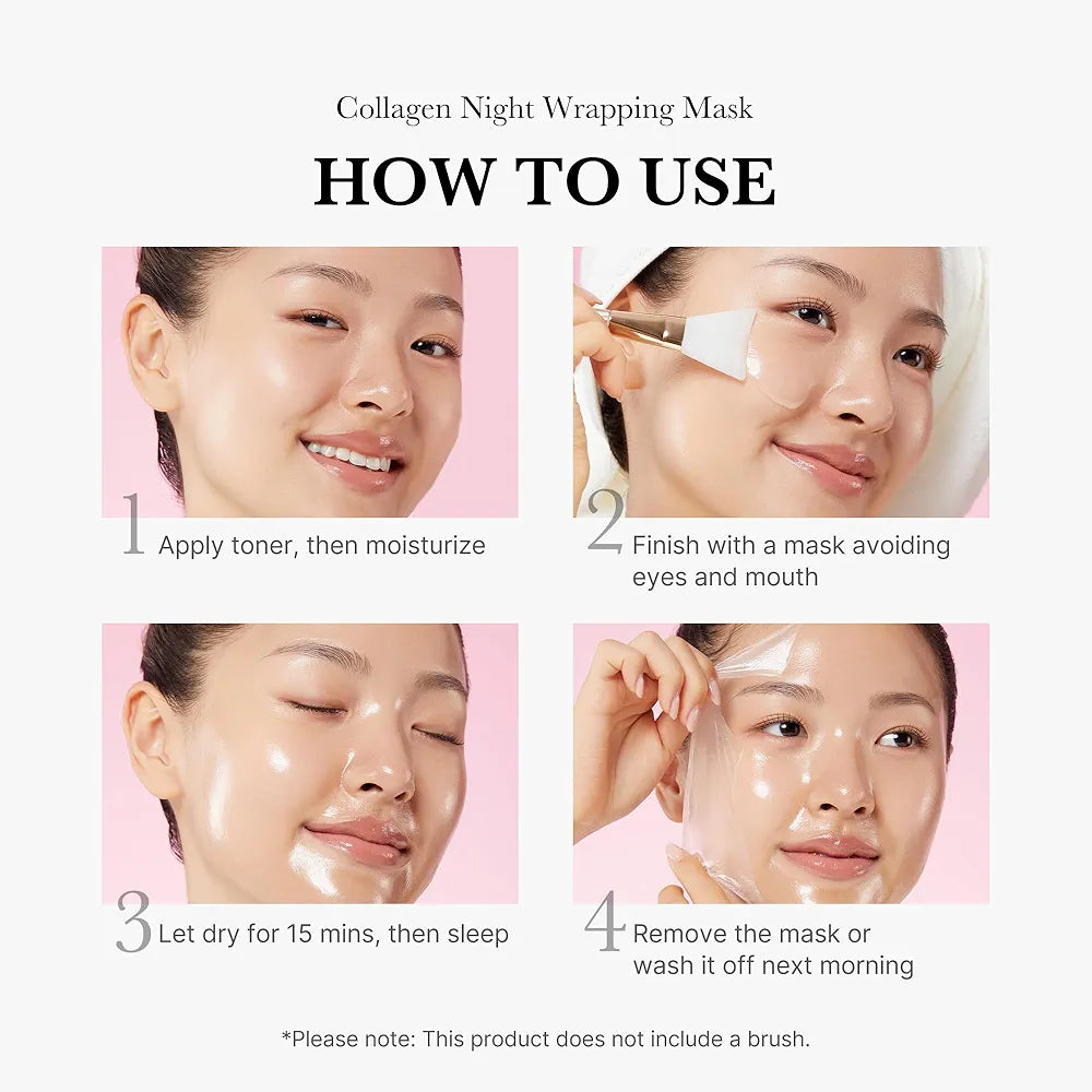 Medicube Collagen Night Wrapping Mask 75ml | Overnight Peel-Off Mask for Elasticity, Hydration & Glowing Skin