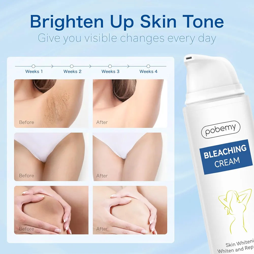 Pobemy Whitening Vit C Cream for Intimate Areas, Underarms, Knees, Elbows, Inner Thighs & Bikini Line