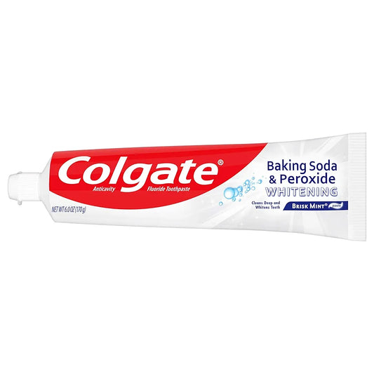 Colgate Baking Soda & Peroxide Toothpaste - Whitens Teeth, Fights Cavities & Removes Stains