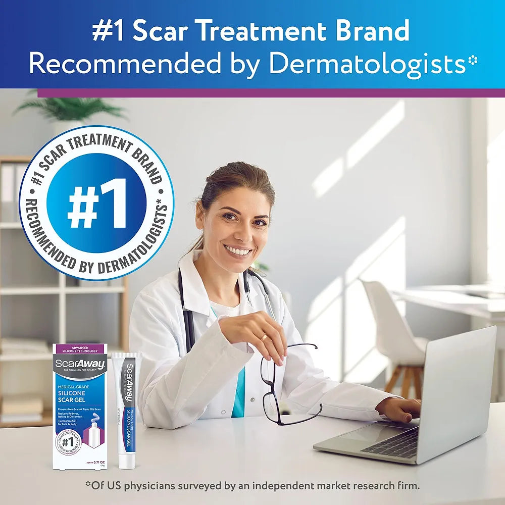 ScarAway Silicone Scar Gel | For Keloid & Hypertrophic Scars | Improves Size, Colour & Texture | 10g